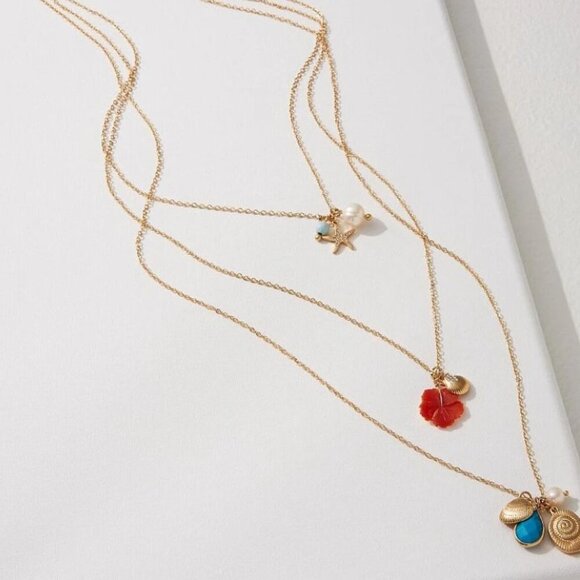 Tommy Bahama 3 tiered gold tone necklace - brand new with tags - Picture 4 of 4